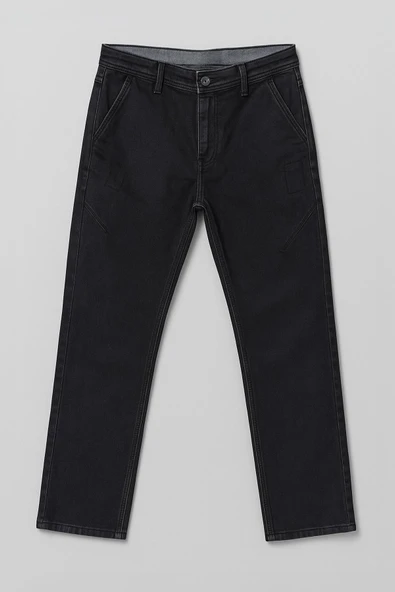 Erkek Siyah Slim Straight Likralı Jean Pantolon ürün görseli