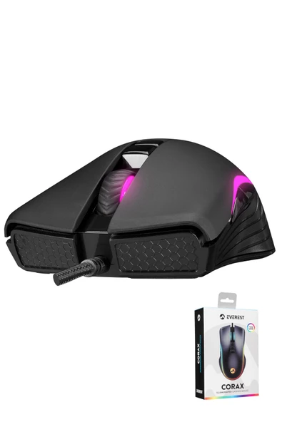 Everest Corax 7200dpi Led Aydınlatmalı 7d Makrolu Gaming Oyuncu Mouse - Resim 5