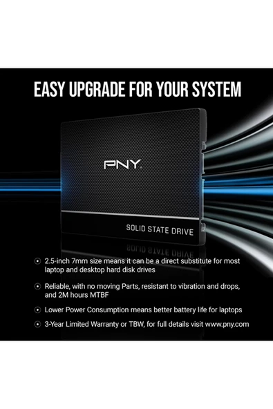PNY CS900 250GB 535/500MB/s 2,5" SATA3 SSD (SSD7CS900-250-RB) - Resim 3