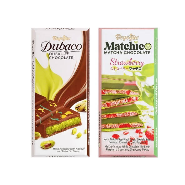Beyoğlu Dubaco Çıtır Kadayıflı 95 gr ve Matcha Çikolata 95 gr 2 li Paket ürün görseli 1