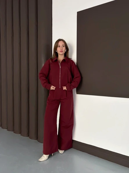 Trenç takım alt üst bordo ons ürün görseli