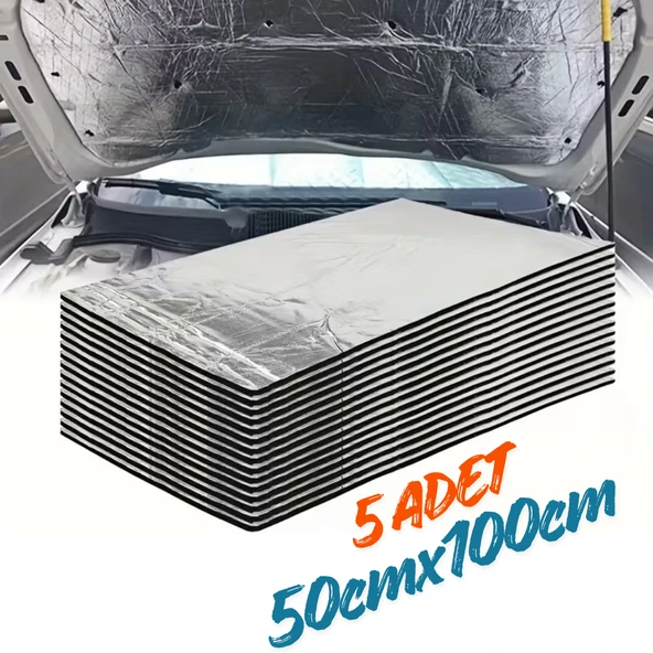 Araç Oto Kaput Kapı Taban Davlumbaz Ses Yalıtım Malzemesi 6mm Alm. Folyolu Kauçuk 50cmx100cm 5adet ürün görseli