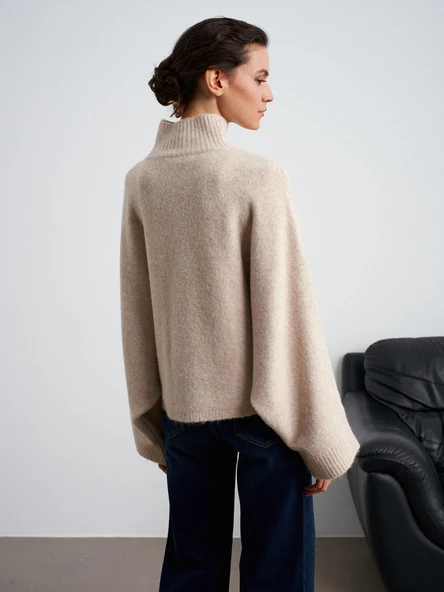 10817 DİLVİN YUMUŞAK DOKULU YARASA KOL TRİKO KAZAK - Resim 6