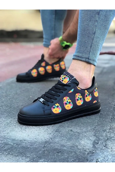 Wagoon WG01 Kömür Kurukafa Baskılı Erkek Casual Ayakkabı ürün görseli
