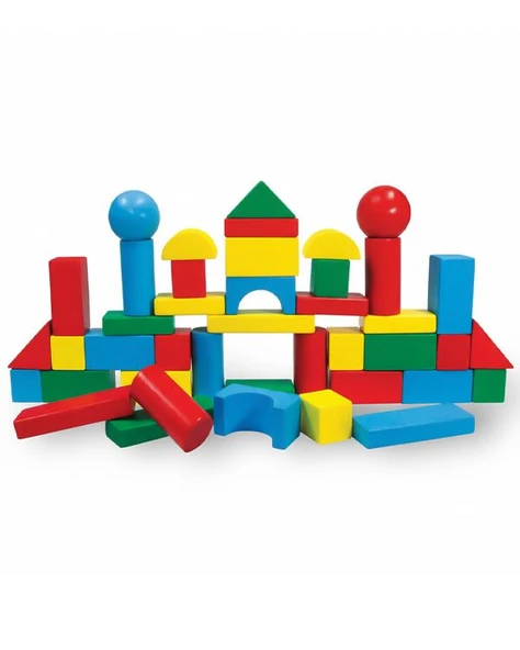 Woodoy Kovalı Ahşap Büyük Renkli Bloklar 80 Parça KR 014 - Resim 2