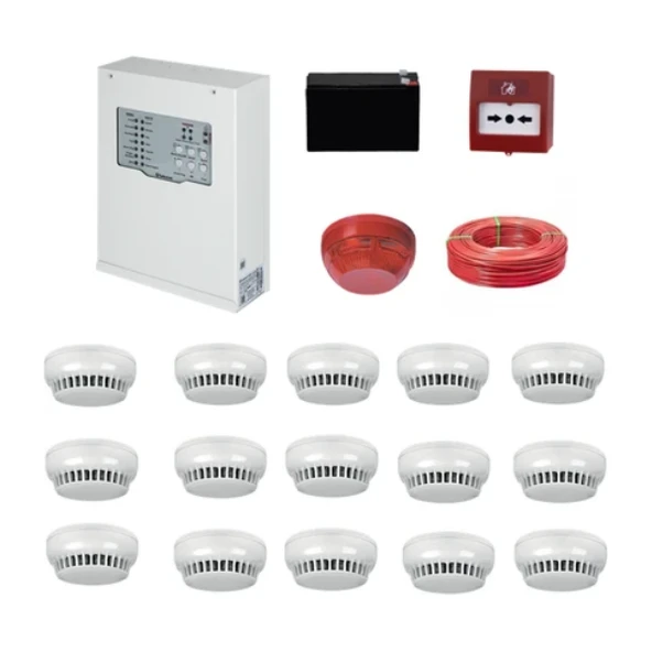 Teknim Konvansiyonel Sistem Yangın Alarm Seti 15 Li Kablo Dahil ürün görseli