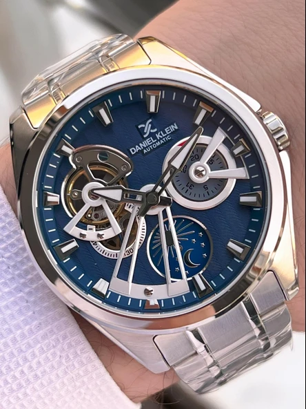 Daniel Klein Otomatik Erkek Kol Saati 30 Metre Suya Dayanıklı Çelik Kordon + Bileklik Hediyeli  VS.BLKT.0702 - Resim 2