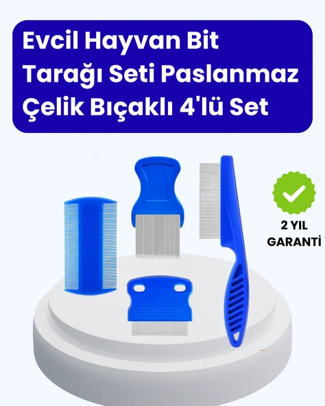 Evcil Hayvan Bakımı İçin Dayanıklı ve Çok Amaçlı Tarak Seti (4 Parça) ürün görseli