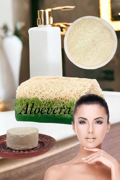 3'lü Gözenek Temizleme Sivilce Leke Akne Ölü Deri Peeling Ruşur Taşı Masaj Etkili Aloe Vera Sabun - Resim 4