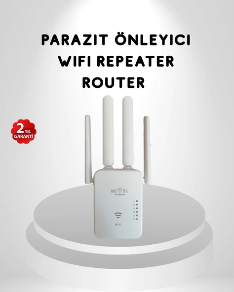 300Mbps WiFi Menzil Genişici 4 Antenli WPA3 Güvenlikli Priz Tipi Repeater ürün görseli