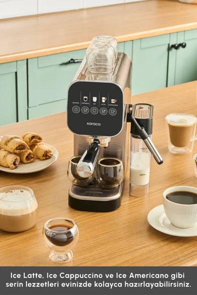 Karaca Mycaffee Barista S20 Entegre Süt Hazneli Otomatik Espresso ve Latte Makinesi Silver - Resim 4
