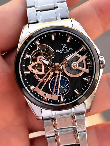 Daniel Klein Otomatik Erkek Kol Saati 30 Metre Suya Dayanıklı Çelik Kordon + Bileklik Hediyeli  VS.BLKT.0700 - Resim 4