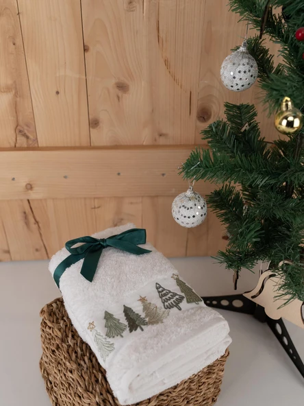 Pamuklu 2'li 40x70 cm Modern Nakışlı Hediyelik Havlu & Havlu Seti Baveno ürün görseli 1