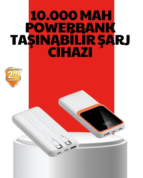 10000 mAh Taşınabilir Powerbank – Çift Çıkışlı TypeC ve Lightning Uyumlu ürün görseli 1