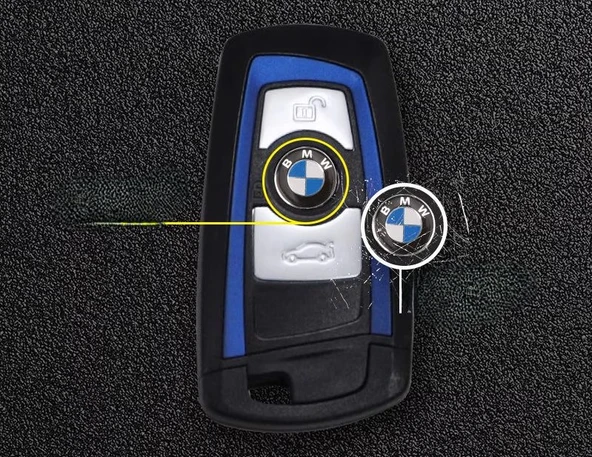 Bmw Uyumlu Anahtar Amblemi Logo 1 Adet 11 MM Damla Etiket A KALİTE - Resim 2