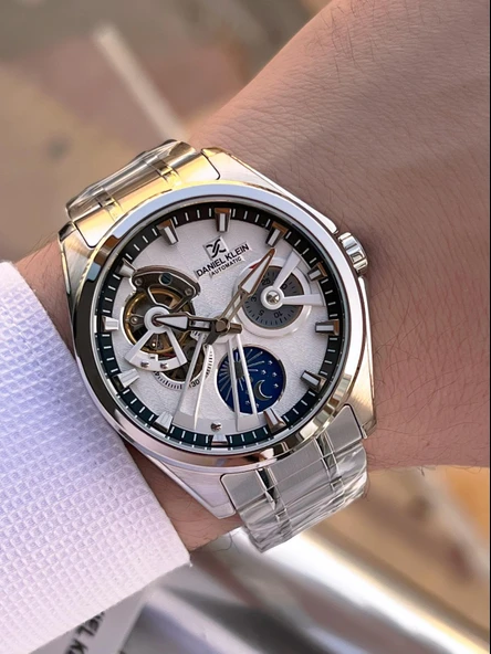 Daniel Klein Otomatik Erkek Kol Saati 30 Metre Suya Dayanıklı Çelik Kordon + Bileklik Hediyeli  VS.BLKT.0701 - Resim 3