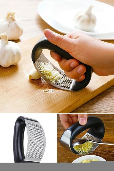 Tutma Kollu Paslanmaz Çelik Sarmısak Zencefil Ezeceği - Resim 4