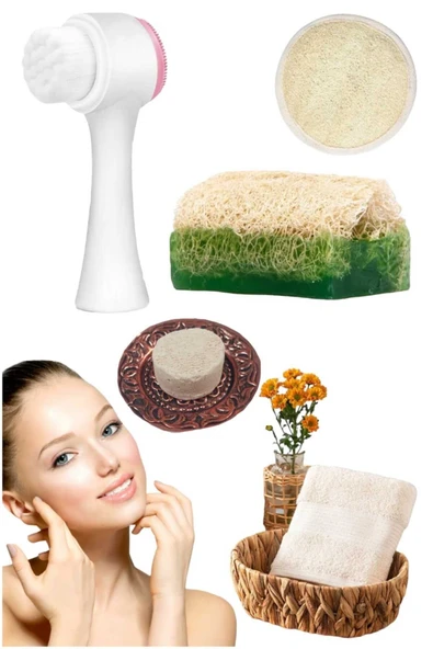 5'li Set Ölü Deri Akne Leke Sivilce Arındırıcı Gerdirme Beyazlatıcı Peeling Doğal Cilt Yüz Bakım ürün görseli