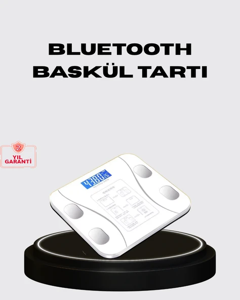 Akıllı Dijital Baskül – Bluetooth Bağlantılı, 8 Ölçüm Verili, Akıllı Vücut Analiz Tartısı ürün görseli