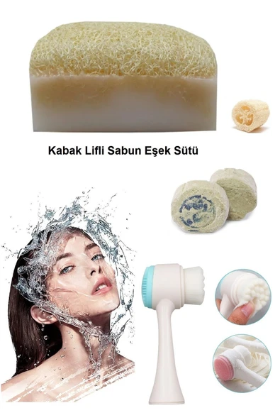 3'lü Bakım Yaşlanma Karşıtı Parlak Peeling Eşek Sütlü Sabun Temizleme,akne,leke,kararma Ruşur Taşı ürün görseli