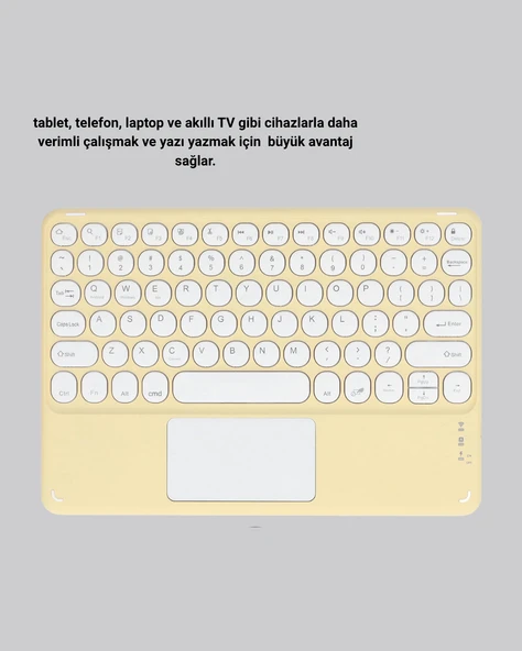 Kablosuz Bluetooth Klavye – Slim Taşınabilir Tasarım - Resim 3