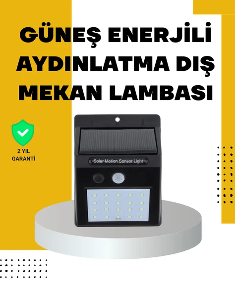 144 LED'li Geniş Aydınlatma Alanına Sahip Güneş Enerjili Güvenlik Lambası ürün görseli