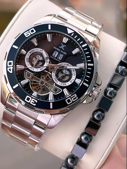 Daniel Klein Otomatik Erkek Kol Saati 30 Metre Suya Dayanıklı Çelik Kordon + Bileklik Hediyeli  VS.BLKT.0705 ürün görseli