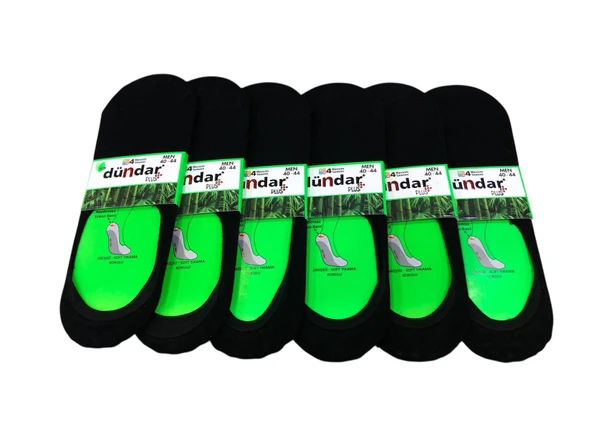 6 Lı Dündar Erkek Bambu Dikişsiz Koku Yapmayan Silikonlu Babet Çorap Plus 40-44 No ürün görseli