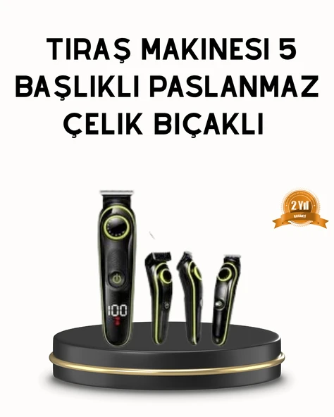 Erkek Bakım Seti 5’i 1 Arada Şarjlı Paslanmaz Çelik Başlıklı ürün görseli 1
