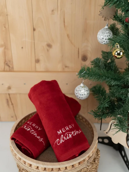 Pamuklu 2'li 40x70 cm Modern Nakışlı Hediyelik Havlu & Havlu Seti Baveno - Resim 11