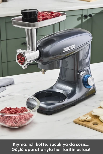 Karaca Multichef Stand Mikser Mutfak Şefi 1900w 5,5lt (KIYMA ÇEKME SUCUK-SOSİS İÇLİ KÖFTE APARATLI) - Resim 5