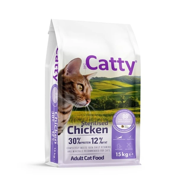 Catty Tavuklu Kısırlaştırılmış Yetişkin Kedi Maması 15 Kg ürün görseli