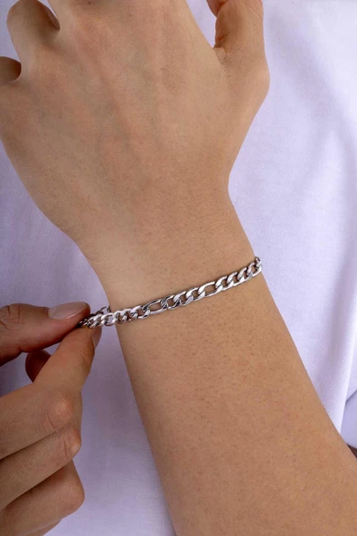 Gümüş Pazarım Klasik Model Gurmet Kalın Kenarlı Erkek Çelik Bileklik - Resim 2