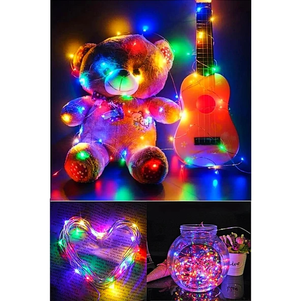 Kızılkaya Ledlight 3 mt 2 Pilli Renkli Peri Led Işık - Resim 3