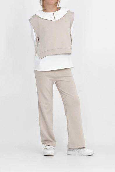 Kız Çocuk 3'lü Takım (Pantolon+Yelek+Bluz) 12429 - Resim 10