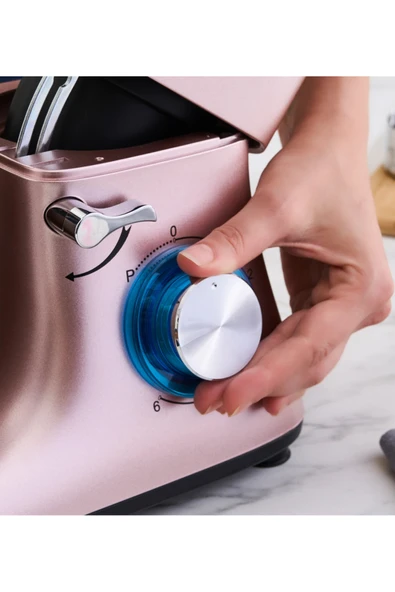 Karaca Multichef Stand Mikser Rose Gold Kıyma Ve Hamur Yoğurma Makinesi 1900w 5,5 Lt - Resim 4