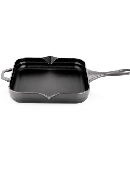 Schafer Guss Chef Döküm Kare Kızartma Tavası 28x28Cm-Gri - Resim 3