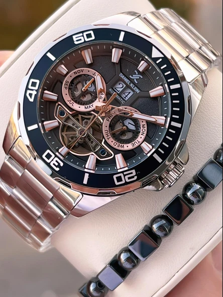 Daniel Klein Otomatik Erkek Kol Saati 30 Metre Suya Dayanıklı Çelik Kordon + Bileklik Hediyeli  VS.BLKT.0704 ürün görseli