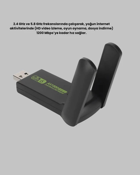 Ultratekno Dual Band WiFi Adaptör – 1200 Mbps, USB 3.0, Çift Antenli, Geniş Kapsama Alanı ve Yüksek Hız - Resim 3