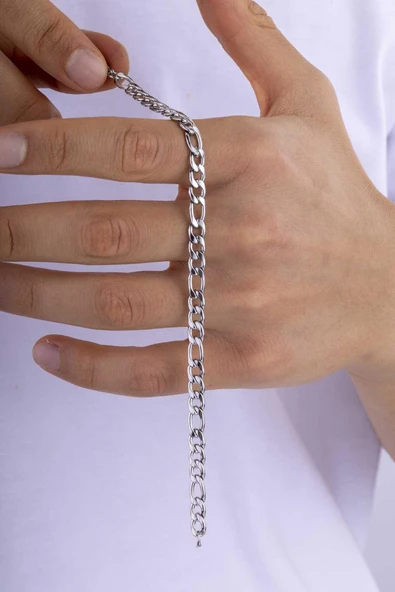 Gümüş Pazarım Klasik Model Gurmet Kalın Kenarlı Erkek Çelik Bileklik - Resim 3