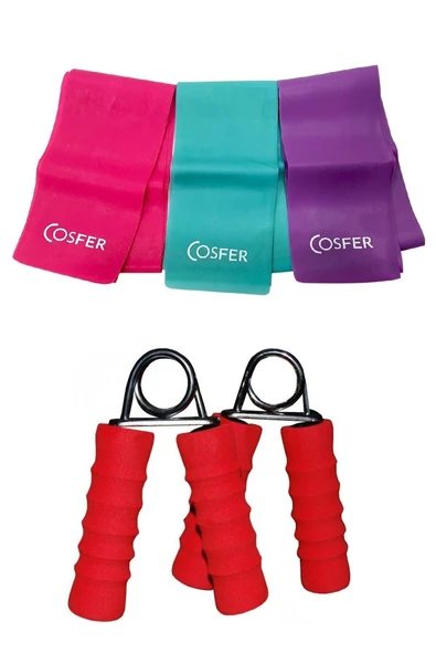 2'li Set Yoğa Aerobik Egzersiz Direnç Pilates Lastiği Seti El Parmak Bilek Kol Güçlendirme El Yayı ürün görseli