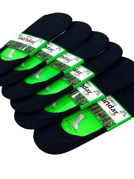 6 Lı Dündar Erkek Bambu Dikişsiz Koku Yapmayan Silikonlu Babet Çorap Plus 40-44 No - Resim 5