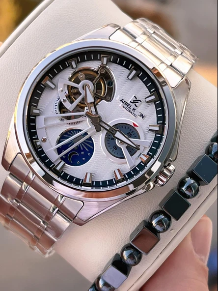 Daniel Klein Otomatik Erkek Kol Saati 30 Metre Suya Dayanıklı Çelik Kordon + Bileklik Hediyeli  VS.BLKT.0701 ürün görseli