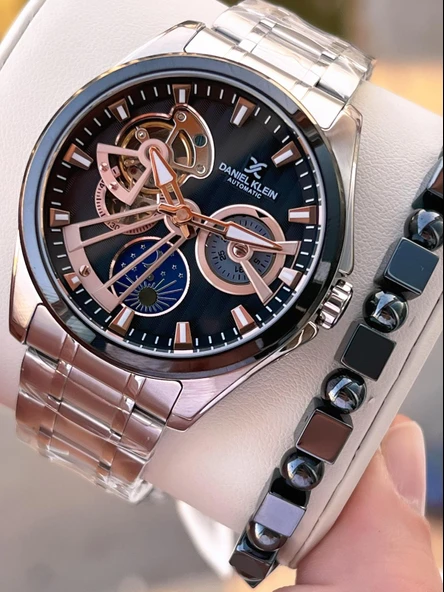 Daniel Klein Otomatik Erkek Kol Saati 30 Metre Suya Dayanıklı Çelik Kordon + Bileklik Hediyeli  VS.BLKT.0700 ürün görseli