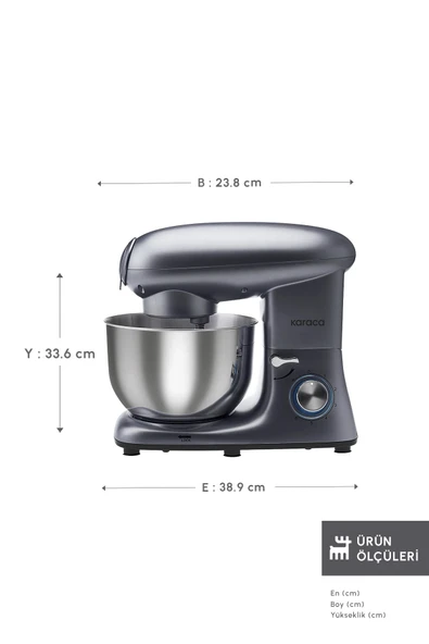 Karaca Multichef Stand Mikser Mutfak Şefi 1900w 5,5lt (KIYMA ÇEKME SUCUK-SOSİS İÇLİ KÖFTE APARATLI) - Resim 2