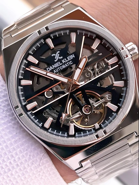 Daniel Klein Otomatik Erkek Kol Saati 30 Metre Suya Dayanıklı Çelik Kordon + Bileklik Hediyeli  VS.BLKT.0707 - Resim 3