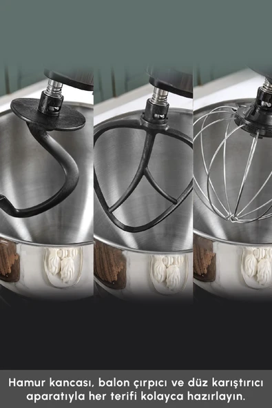 Karaca Multichef Stand Mikser Mutfak Şefi 1900w 5,5lt (KIYMA ÇEKME SUCUK-SOSİS İÇLİ KÖFTE APARATLI) - Resim 6