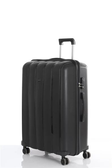 MÇS 305 İKİLİ SET POLİPROPİLEN KIRILMAZ VALİZ BÜYÜK ORTA - Resim 4