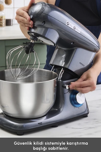 Karaca Multichef Stand Mikser Mutfak Şefi 1900w 5,5lt (KIYMA ÇEKME SUCUK-SOSİS İÇLİ KÖFTE APARATLI) - Resim 7