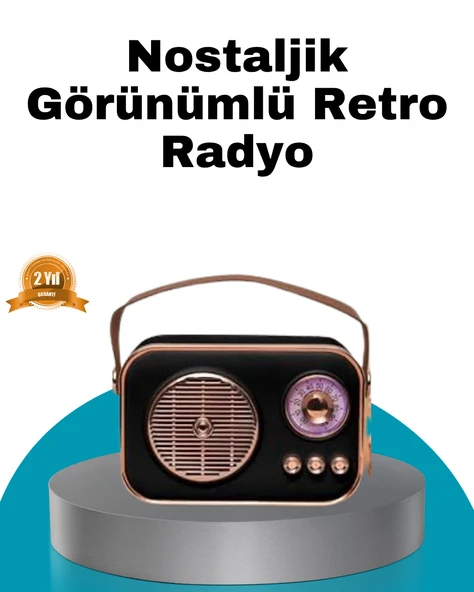 Retro Tarz Kablosuz Ra – Bluetooth, USB ve TF Kart Girişli ürün görseli